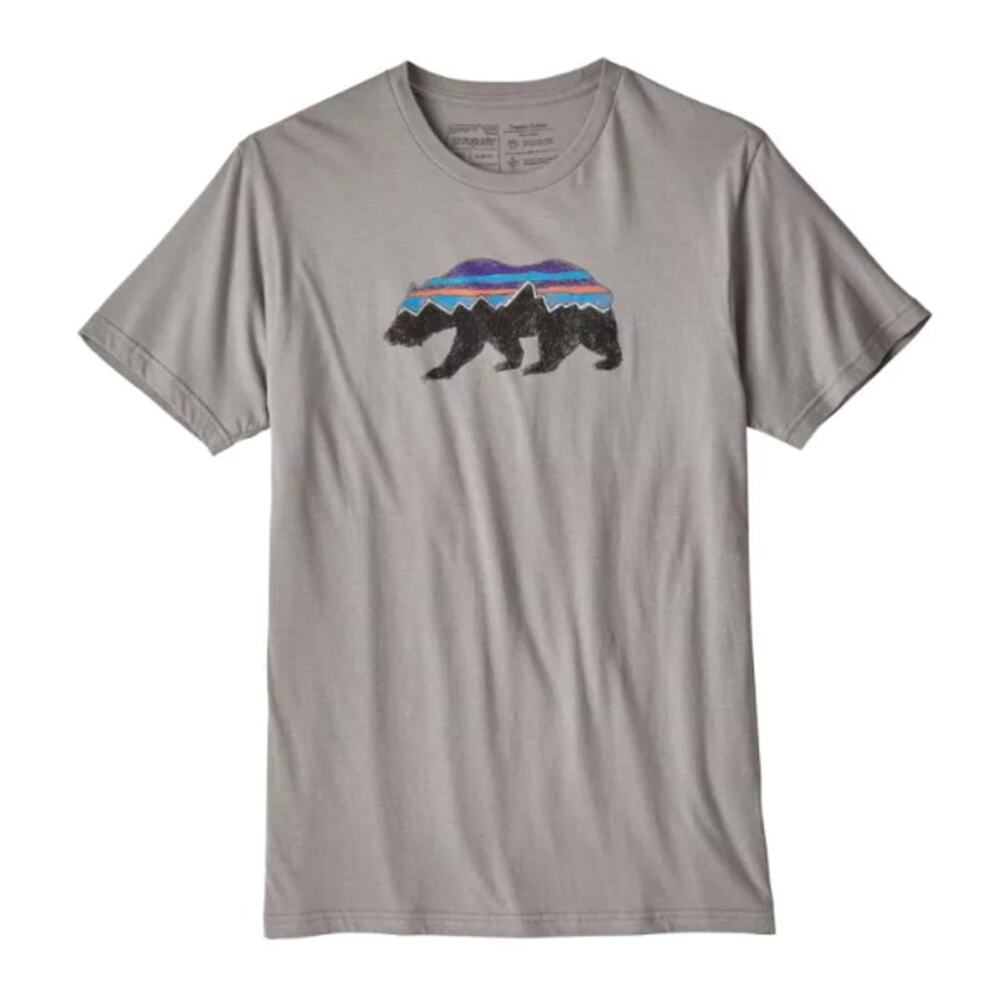 Patagonia Fitz Roy Bear Logo Crew T-Shirt Gray Mens Size Medium